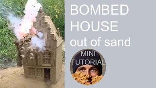 Bombed house  “75th years of liberation” WW2 The Netherlands GARDEREN SAND SCULPTURES PARK