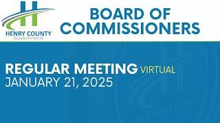 Board of Commissioners Virtual Meeting |  January 21, 2025