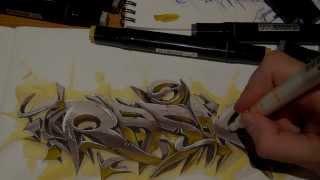 Rasko sketching graffiti 3d art video new!