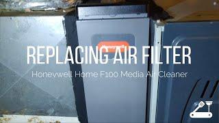 How to replace a media air filter on a Honeywell Home F100 Media Air Cleaner (F100F2025) AC Furnace