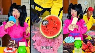 Ice cream challenge! Fresh fruits vs sweet food mukbang