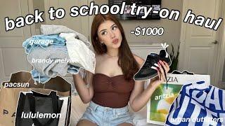 HUGE BACK TO SCHOOL CLOTHING TRY-ON HAUL 2023 (brandy melville, aritzia, lululemon, pacsun & more)