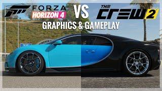 Forza Horizon 4 vs The Crew 2 Engine Sound, Gameplay & Graphics Comparison (Bugatti Chiron)