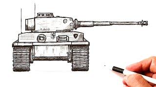 How to draw a Tiger Tank