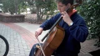 Local cellist performs "War Eagle" and the Auburn Alma Mater at Toomer's Corner