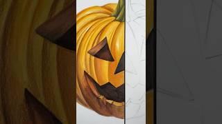 Drawing a Halloween pumpkin