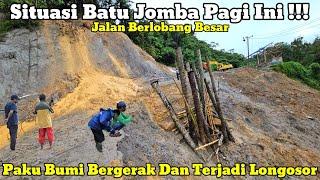 Jalan Berlobang Besar || Paku Bumi Bergerak Dan Terjadi Longsor Akibat Hujan Deras Di Batu Jomba