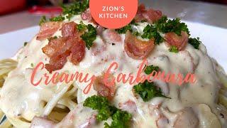 Creamy Bacon and Mushroom Carbonara | Team Zion Adventure