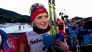 Tour de Ski 2015: Interview with Therese Johaug and Marit Bjørgen after 10 km classic