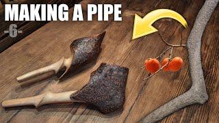 MAKING A PIPE - Making a Pipe from Persimmon Branch - HAND MADE SMOKING PIPE