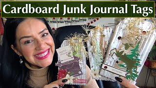 Corrugated Cardboard Junk Journal Christmas Tags - Holiday Crafts