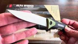 OLFA WORKS OW BCK SANGA Bushcraft Knife, Great for Cutting, Scraping, Batoning and Compatible