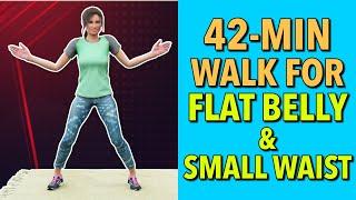 42-Min Standing Abs Cardio: Walk for a Flat Belly & Small Waist