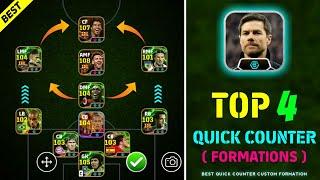Top 4 Quick Counter Best Formation eFootball 2025  | Best Formation For Xabi Alonso Quick Counter
