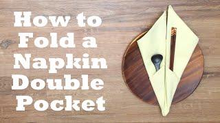 Double Diamond Pocket Napkin Folding Tutorial - 1 minute video tutorial - Episode 52