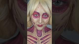 Female Titan Makeup from Attack on Titan, Halloween Makeup #anime #Makeup #aot #halloweenmakeup