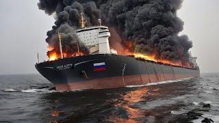 Today! September 8, Russia brutally blew up 2 Ukrainian cargo ships carrying ammunition and fuel.