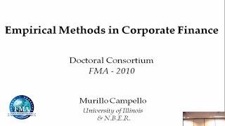 Empirical Methods in Corporate Finance