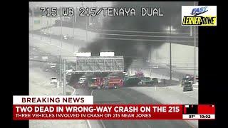 2 dead in wrong-way, multi-vehicle crash on 215 Beltway in northwest Las Vegas