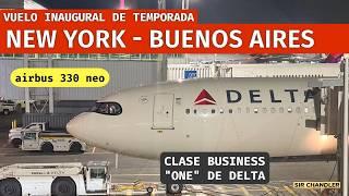 FIRST FLIGHT NEW YORK BUENOS AIRES OF DELTA AIRBUS 330 NEO - DELTA ONE (BUSINESS CLASS)