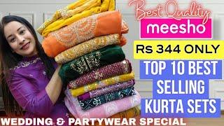 10+ Meesho TOP SELLING Kurti/Kurta Dupatta set/Cord Set Haul Starting 344 #meesho #meeshohaul #haul