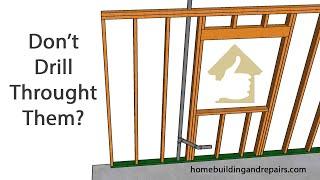Simple Plumbing Drain Pipe Installation Methods To Avoid Drilling Through Wall Framing King Studs