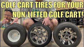 Wheel and Tire Combos for Non-Lifted EZGO, Club Car, Yamaha Golf Carts - 205/50-10 & 215/35-12