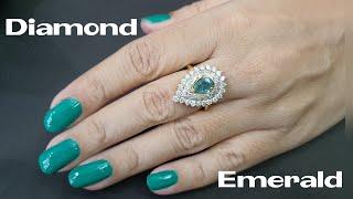 Emerald Diamond Ring | Diamond Emerald Ring | Emerald Engagement Ring |  Engagement Ring Shopping