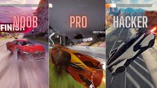 Asphalt 9 Noob vs Pro vs Hacker vs God