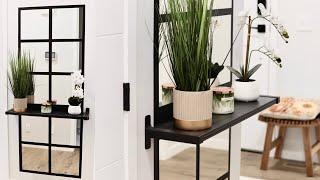 DIY GRID MIRROR WALL HACK with Shelf | Entry way Interior home decor | Quick & Easy Tutorial ft ikea