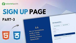 How to create Signup Landing Page using HTML & CSS | Part 3