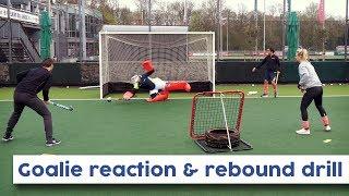 Goalkeeper Rebound & Reaction drill | Hockey Heroes TV