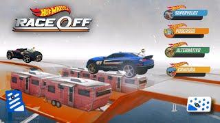 Hot Wheels Race OFF POLO NORTE:  D-Muscle, Growler, RD02, Rig Storm vs SuperVeloz