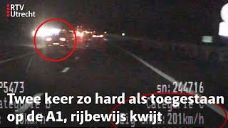 Verkeerspolitie tikt de 200km/u aan tijdens volgen Mercedes op de A1 | RTV Utrecht