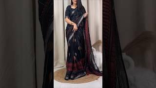 Black trending cotton linen saree with sequin work contact 9884792857 #trending #saree #shorts