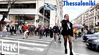 Thessaloniki, Greece  Walking Tour, City Ambient Sounds ‍️ (4k Ultra HD 50fps)