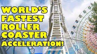 World's Fastest Roller Coaster Acceleration!  Do-Dodonpa! W/ Loop!  POV Fuji Q Highland Japan ド･ドドンパ