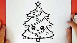 HOW TO DRAW A CUTE CHRISTMAS TREE