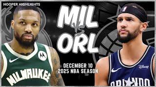 Milwaukee Bucks vs Orlando Magic Full Game Highlights | Dec 10 | 2025 NBA Season