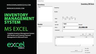 Automate Inventory Management System, Customer and Vendor Payment Management in Microsoft Excel