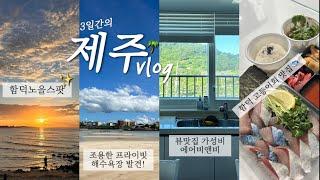 Vlog 제주 함덕에서의 2박3일 브이로그ㅣ뷰맛집 에어비앤비ㅣ프라이빗 해수욕장 발견ㅣ함덕 노을 스팟ㅣ함덕 맛집 모아모아ㅣ함덕 카페 추천