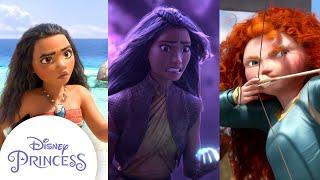 Every Time The Princesses Were Brave | Moana, Rapunzel, Raya & More | Disney Princess