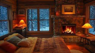 Cozy bedroom on a blizzard night, the wind howling outside the window | Finding peace in the night