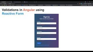 Validations in Angular 12 | Angular Reactive form |Angular Login and Signup Validation | Angular 12