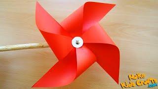 How to make a pinwheel that spins? | Paper Windmill | Paper Pinwheel Tutorial | Easy Crafts | DIY