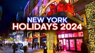 4k NYC Christmas Walk  Broadway, Macy’s, Manhattan Walking Tour