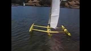 2 meter R/C sailboat model video #2