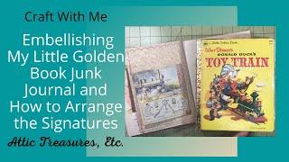 Embellishing My Little Golden Book Junk Journal! Plus a Thrift Store Haul!