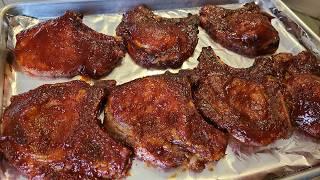 Oven Baked Honey Barbecue Pork Chops | Made with a homemade honey barbecue sauce