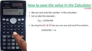 How to save the value in the calculator I  Casio fx991MS I The Calculator King